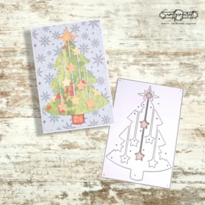 Sumflying Christmas Tree Ornament Stars Cutting Dies Side View - SUM2509-TreeStars