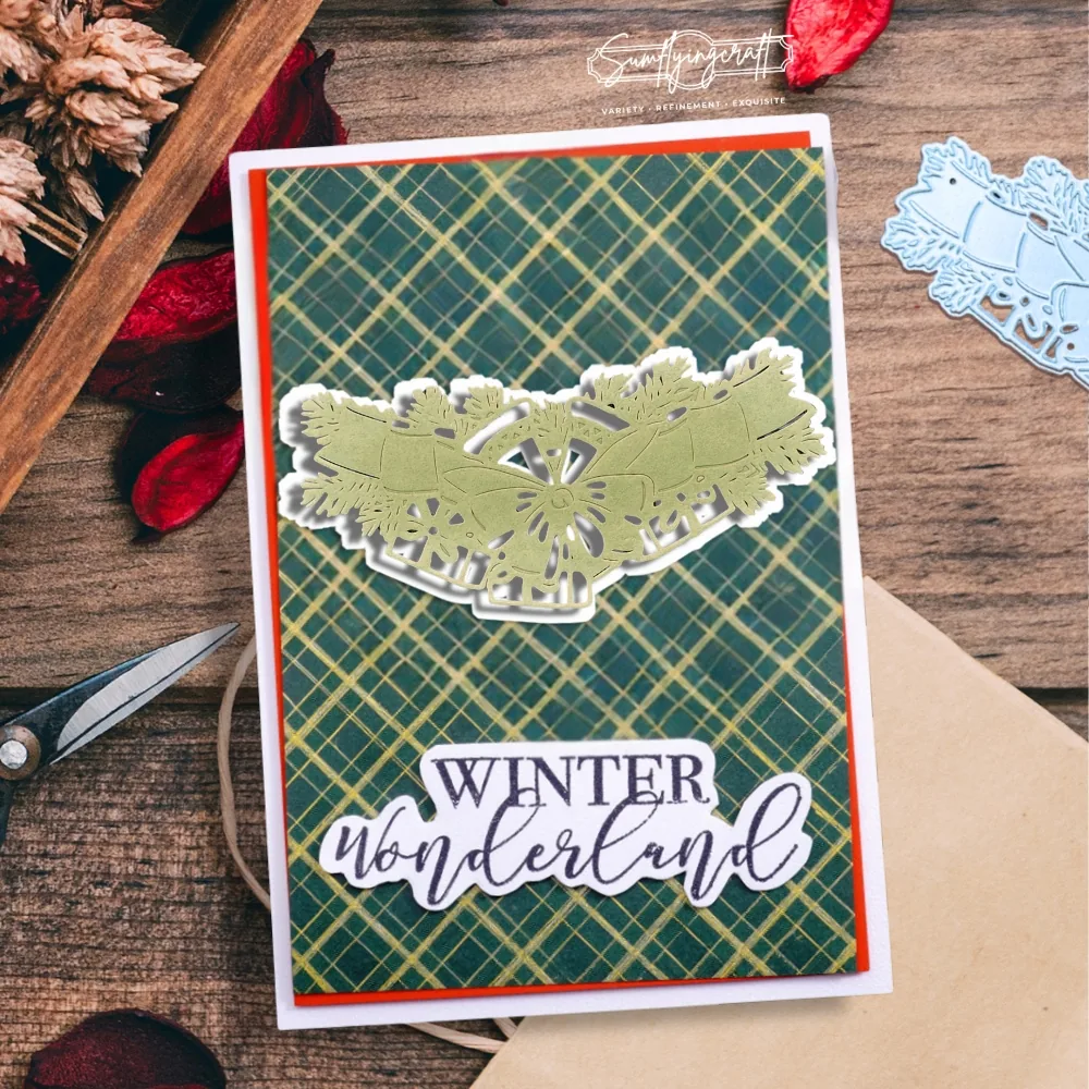 Sumflying Christmas Wreath Banner Cutting Die Cuts Sumflying Christmas Wreath Banner Cutting Die Cuts Usage View - SUM-D103771-57