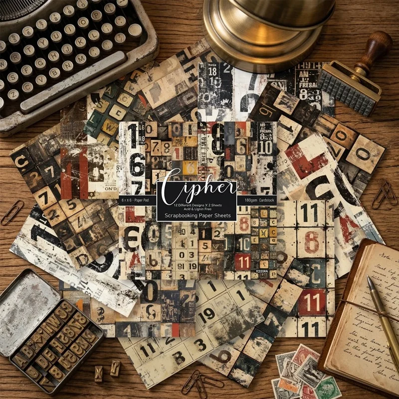 Sumflying Cipher 24PCS Scrapbook Paper & Cardstock Sumflying Cipher 24PCS Scrapbook Paper & Cardstock