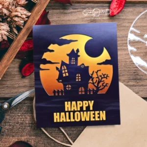 Sumflying Circular Spooky Castle Cutting Die Cuts Usage View - SUM2508-LG24-6962