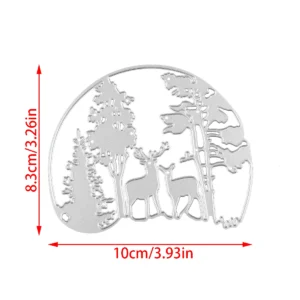 Sumflying Circular Woodland Deer Cutting Dies Detail View - SUM2509-DM00802