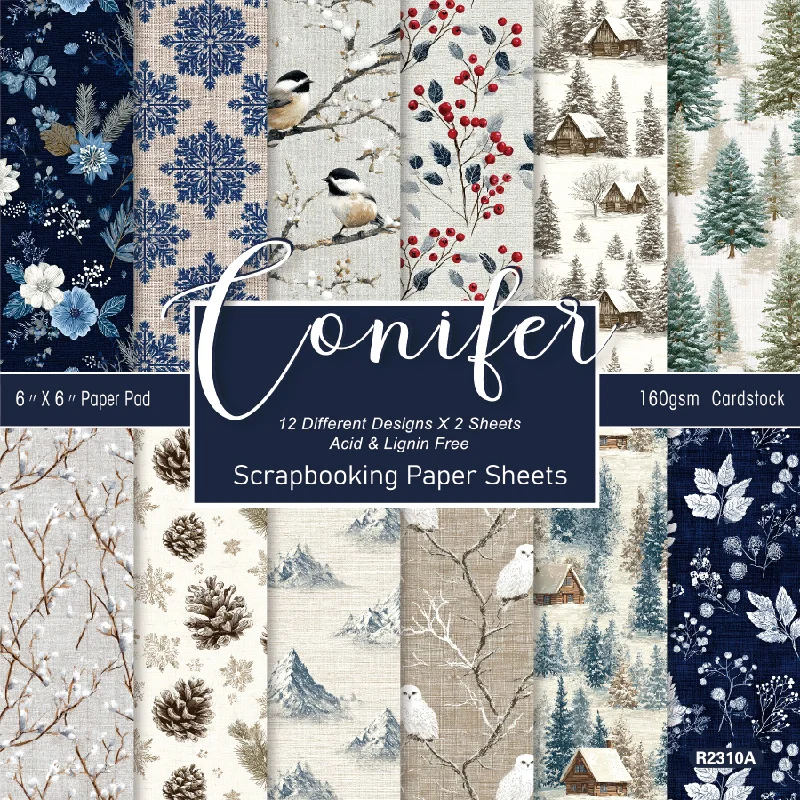 Sumflying Conifer 24PCS Scrapbook Paper & Cardstock Sumflying Conifer 24PCS Scrapbook Paper & Cardstock