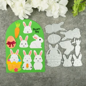Bunnies Basket Eggs Metal Cutting Dies - metal cutting die detail view 3