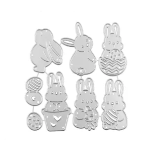 Bunnies Eggs Carrots Metal Cutting Dies - metal cutting die for scrapbooking and card making – see size chart for dimensions