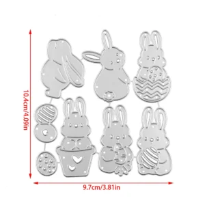 Bunnies Eggs Carrots Metal Cutting Dies - metal cutting die detail view 3