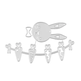 Sumflying Craft Bunny Carrot Bunting Metal Cutting Dies
