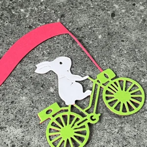 Bunny Riding Bicycle with Flag Metal Cutting Dies - metal cutting die detail view 4