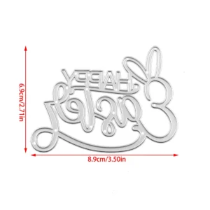 Cursive Happy Easter Metal Cutting Dies - metal cutting die detail view 5