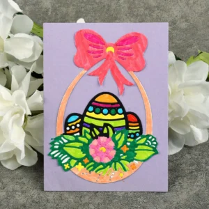 Easter Bow Basket Egg Metal Cutting Dies - metal cutting die detail view 3