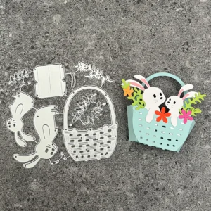 Easter Bunny Basket Metal Cutting Dies - metal cutting die detail view 3