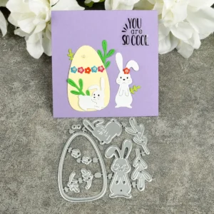 Easter Bunny Egg Flower Metal Cutting Dies - metal cutting die detail view 3