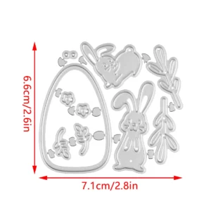 Easter Bunny Egg Flower Metal Cutting Dies - metal cutting die detail view 5