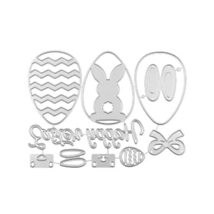 Easter Bunny Egg Metal Cutting Dies - metal cutting die for scrapbooking and card making – see size chart for dimensions