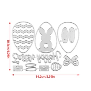 Easter Bunny Egg Metal Cutting Dies - metal cutting die detail view 5