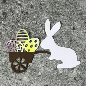 Easter Bunny Pulling Cart Metal Cutting Dies - metal cutting die detail view 3