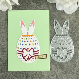 Size chart for Easter Egg Bunny Ears Metal Cutting Dies - dimensions in cm