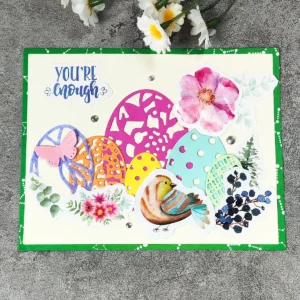 Easter Egg Metal Cutting Dies Set – Layered Ovals with Lace, Dots Butterfly - metal cutting die detail view 3