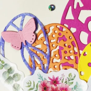 Easter Egg Metal Cutting Dies Set – Layered Ovals with Lace, Dots Butterfly - metal cutting die detail view 4