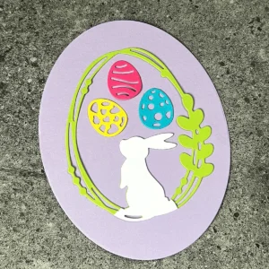 Easter Egg-shaped Bunny Frame Metal Cutting Dies - metal cutting die detail view 3