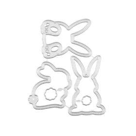 Sumflying Craft Easter Nesting Bunny Border Metal Cutting Dies