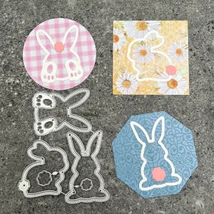 Easter Nesting Bunny Border Metal Cutting Dies - metal cutting die detail view 3