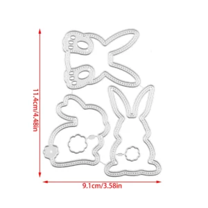 Easter Nesting Bunny Border Metal Cutting Dies - metal cutting die detail view 5