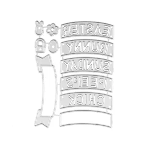 Easter Themed Banner Metal Cutting Dies - metal cutting die for scrapbooking and card making – see size chart for dimensions