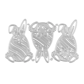 Sumflying Craft Easter Wavy Egg Bunny Metal Cutting Dies