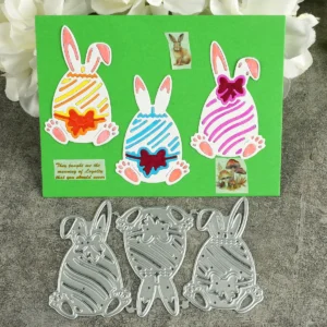 Easter Wavy Egg Bunny Metal Cutting Dies - metal cutting die detail view 3