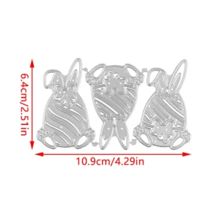 Easter Wavy Egg Bunny Metal Cutting Dies - metal cutting die detail view 5