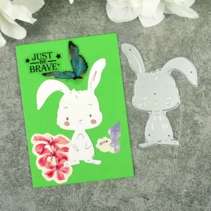 Floppy-Eared Cartoon Bunny Metal Cutting Dies - metal cutting die detail view 3