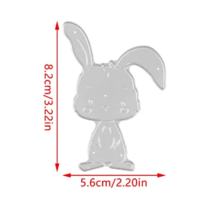 Floppy-Eared Cartoon Bunny Metal Cutting Dies - metal cutting die detail view 5