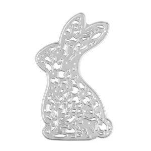 Flower Hollow Bunny Metal Cutting Dies - metal cutting die for scrapbooking and card making – see size chart for dimensions