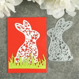 Size chart for Flower Hollow Bunny Metal Cutting Dies - dimensions in cm