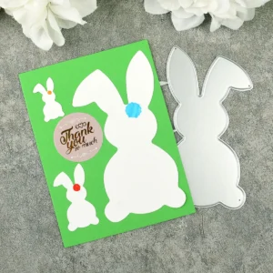 Size chart for Layered Bunny Metal Cutting Dies - dimensions in cm