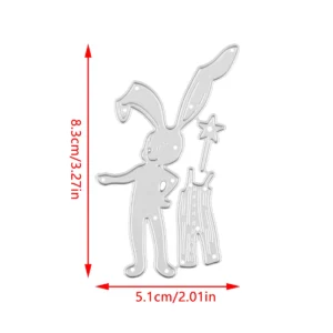 Magic Wand Bunny Metal Cutting Dies - metal cutting die detail view 5