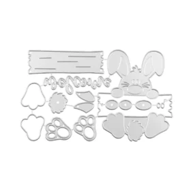 Sumflying Craft Peeking Bunny Welcome Sign Die Cuts Set