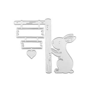 Rabbit Signpost Metal Cutting Dies - metal cutting die for scrapbooking and card making – see size chart for dimensions