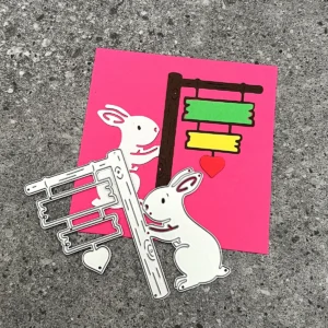 Rabbit Signpost Metal Cutting Dies - metal cutting die detail view 3