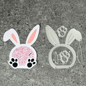 Size chart for Shaker-style Bunny Head Metal Cutting Dies - dimensions in cm