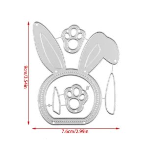 Shaker-style Bunny Head Metal Cutting Dies - metal cutting die detail view 5