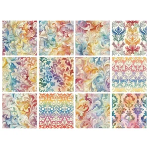 Sumflying Damask Ornamental 24PCS Scrapbook Paper & Cardstock