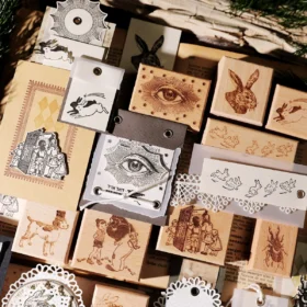 Sumflying Elf Forest Wood Rubber Stamp