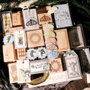 Sumflying Elf Forest Beech Wood Rubber Stamp