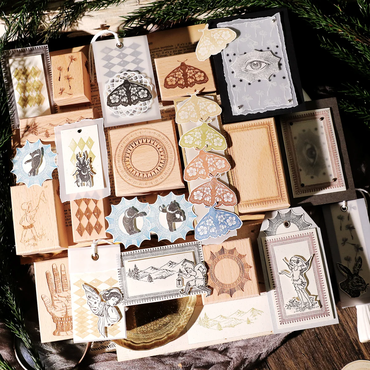 Sumflying Elf Forest Beech Wood Rubber Stamp Sumflying Elf Forest Beech Wood Rubber Stamp