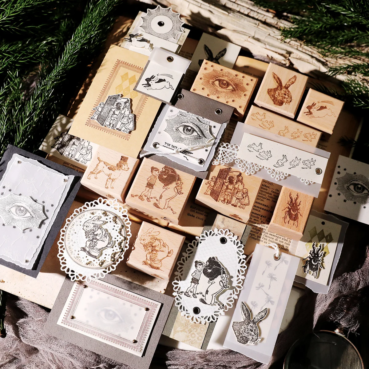 Sumflying Elf Forest Beech Wood Rubber Stamp Sumflying Elf Forest Beech Wood Rubber Stamp