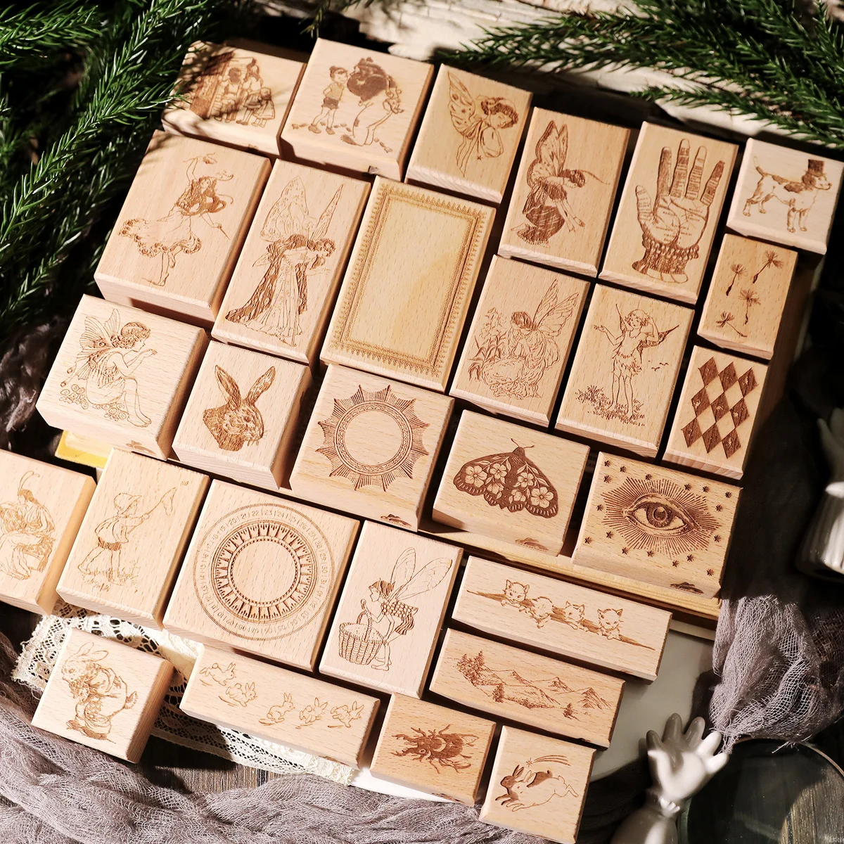 Sumflying Elf Forest Beech Wood Rubber Stamp Sumflying Elf Forest Beech Wood Rubber Stamp