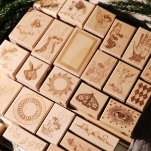 Sumflying Elf Forest Wood Rubber Stamp Sumflying Elf Forest Beech Wood Rubber Stamp