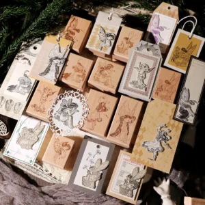 Sumflying Elf Forest Wood Rubber Stamp Sumflying Elf Forest Beech Wood Rubber Stamp