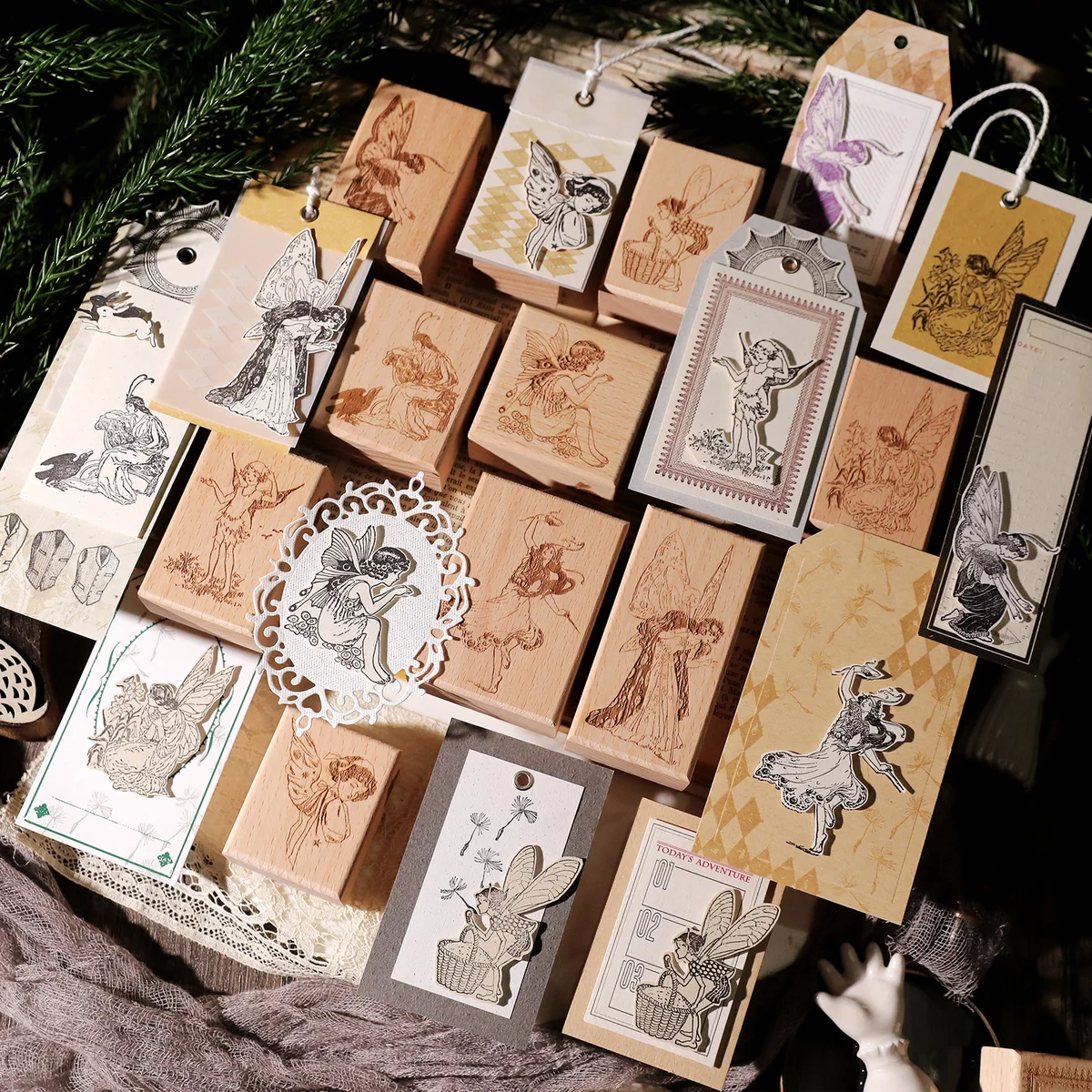 Sumflying Elf Forest Beech Wood Rubber Stamp Sumflying Elf Forest Beech Wood Rubber Stamp